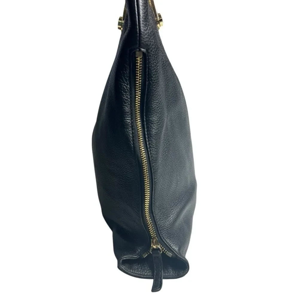 Vince Camuto Eliza Black Soft Pebbled Leather Tote Bag